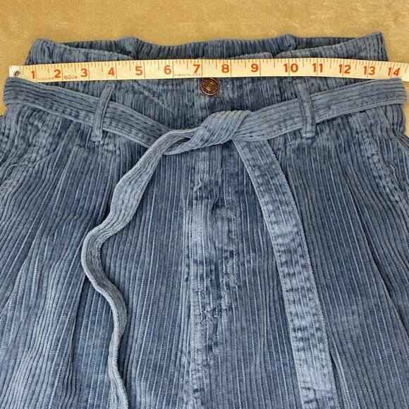 Abercrombie & Fitch Blue Corduroy High Waisted Pants with Belt Size 2 - Picture 6 of 7
